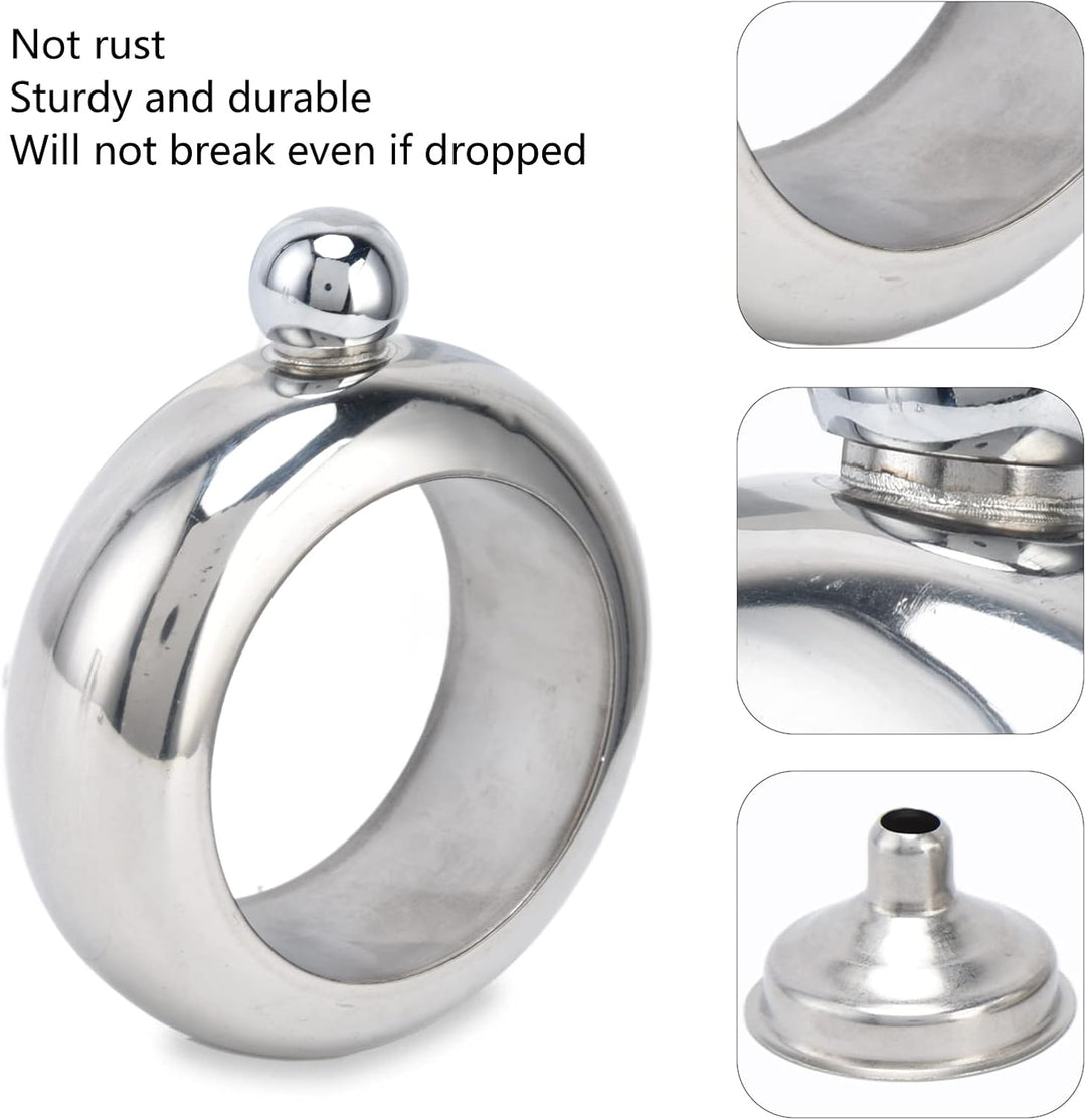 Yctze 100-Ml-Edelstahl-Armband-Flachmann mit TrichterFlaschen-ArmreifFlaschenarmreif, Edelstahlflasc