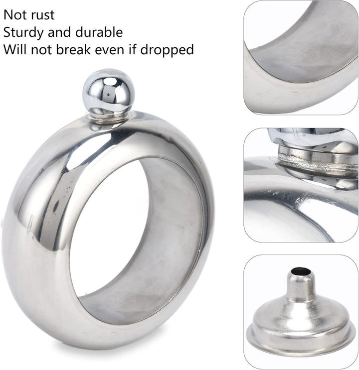 Yctze 100-Ml-Edelstahl-Armband-Flachmann mit TrichterFlaschen-ArmreifFlaschenarmreif, Edelstahlflasc