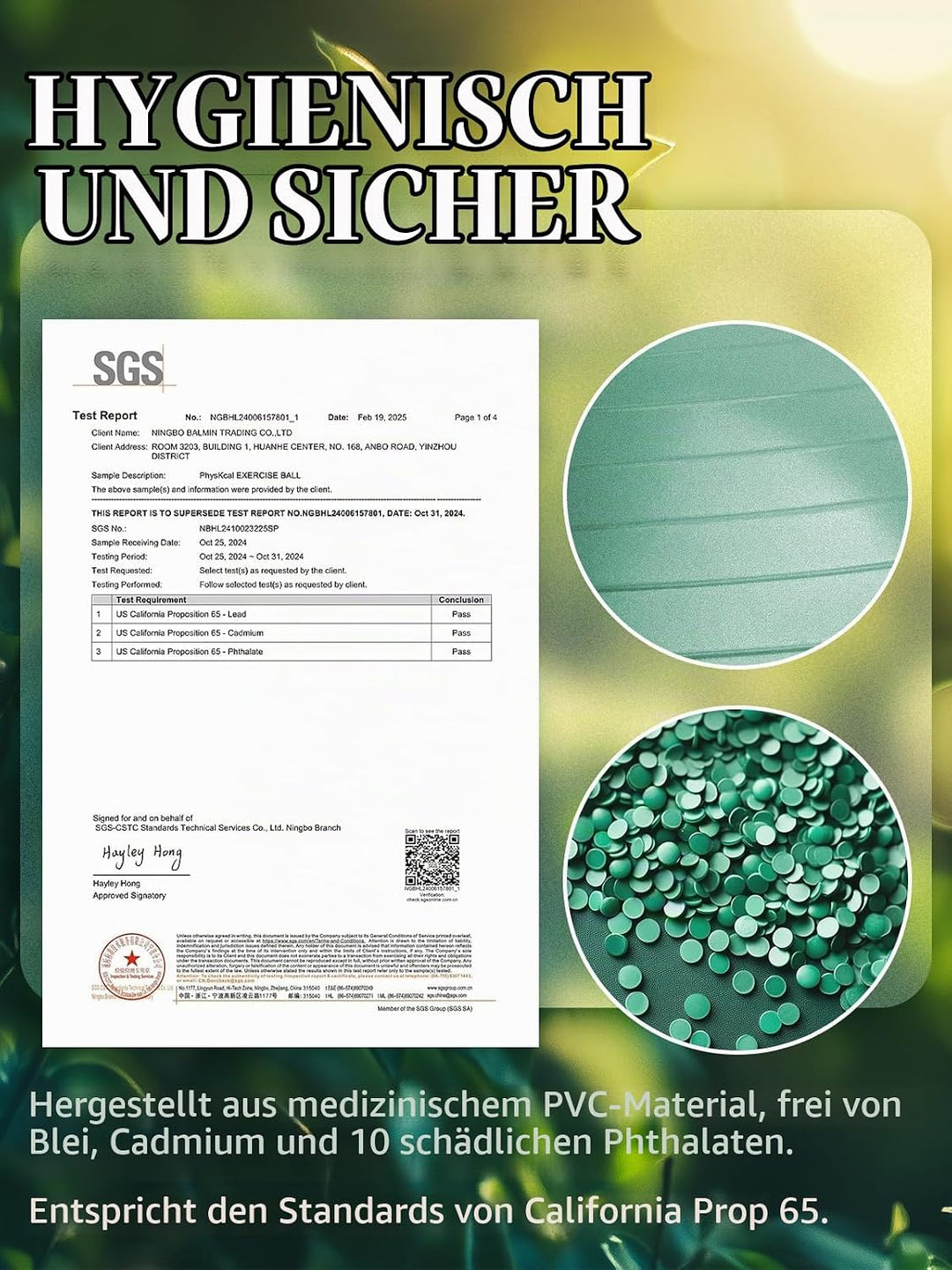 Gymnastikball und 23 cm Pilatesball Set, Anti Burst Gymnastikball, Anti-Rutsch-Sitzball, Balanceball