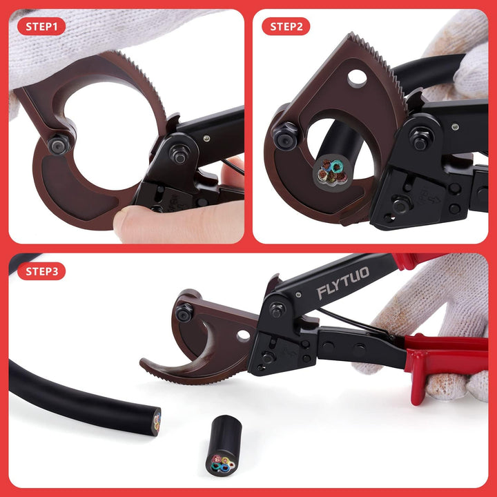 Flytuo Kabelschneider, verbesserte Klinge, robuster Kabelschneider für Aluminium-Kupferkabel und ele