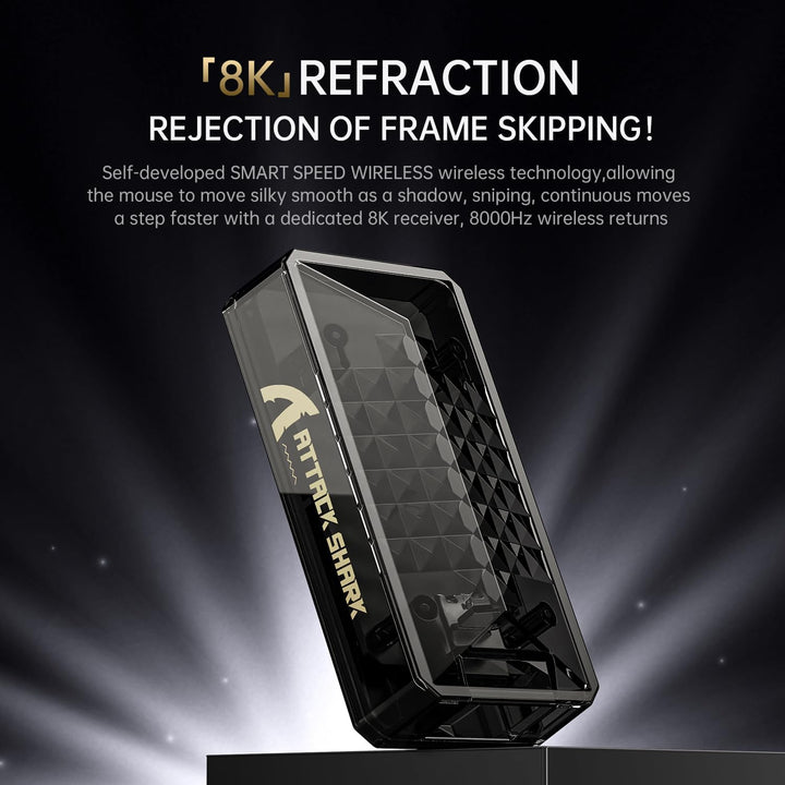 ATTACK SHARK X8ULTRA Mouse with Grip Tape for Large Hand, 55g Superlight, PixArt PAW3950MAX Gaming S