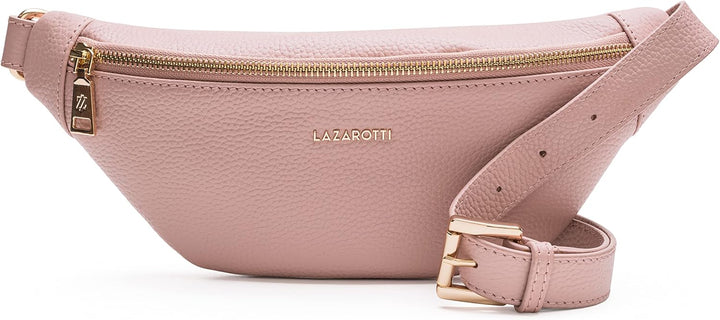 Lazarotti Bologna Leder Gürteltasche Damen | längenverstellbarer Tragegurt | grosse Bauchtasche 31 c