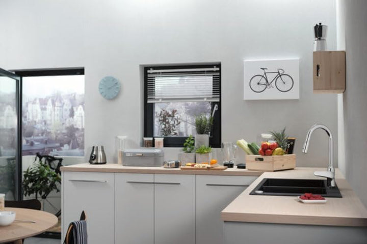 hansgrohe Küchenarmatur (Wasserhahn Küche 360° schwenkbar, ausziehbare Brause mit 2 Strahlarten, hoh