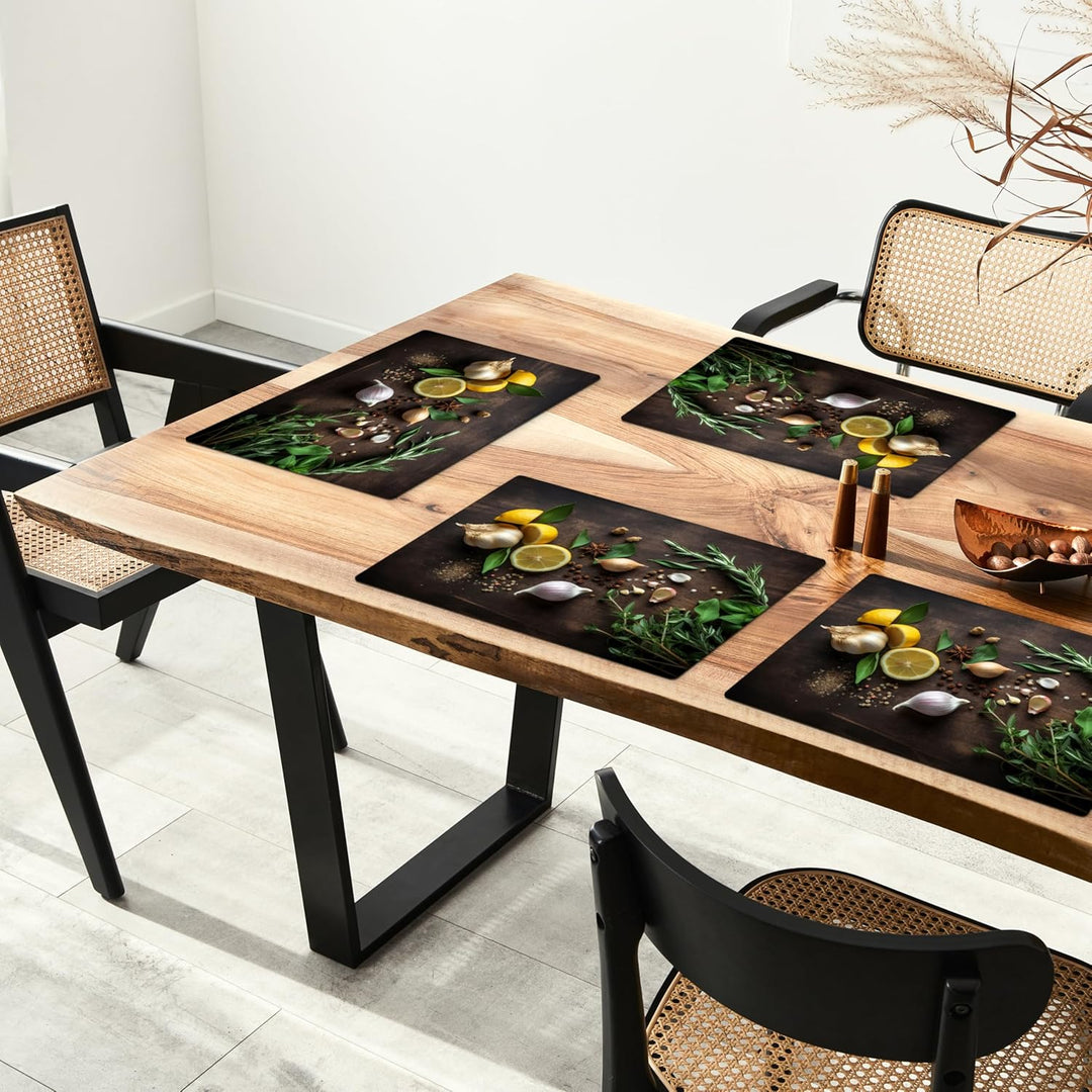 KitchenYeah© Platzsets Abwaschbar 6-Teilig 45x30 cm Tischsets Platzdeckchen Platzset Unterlage Tisch
