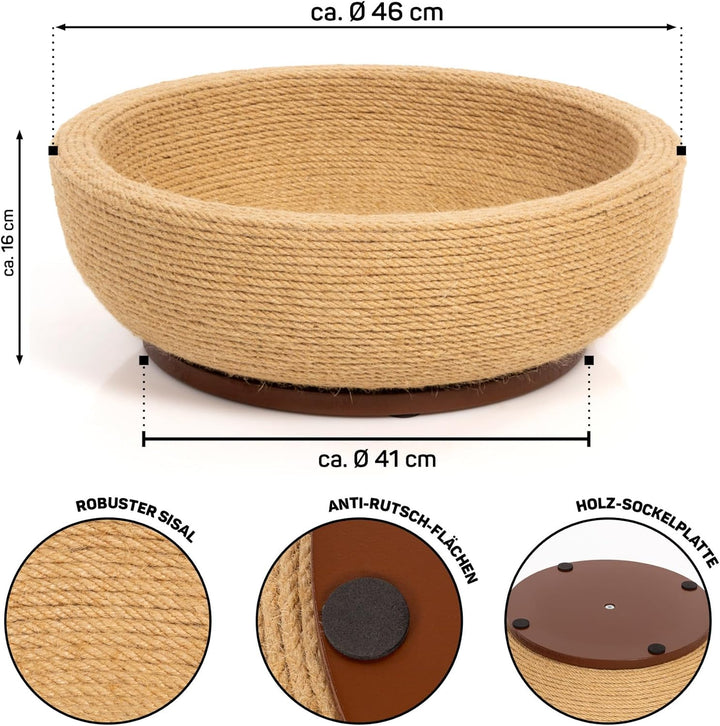 CanadianCat Company | Kratzschale für Katzen - Bowl - Sisal Schale | Katzenbett Liegemulde mit Kratz