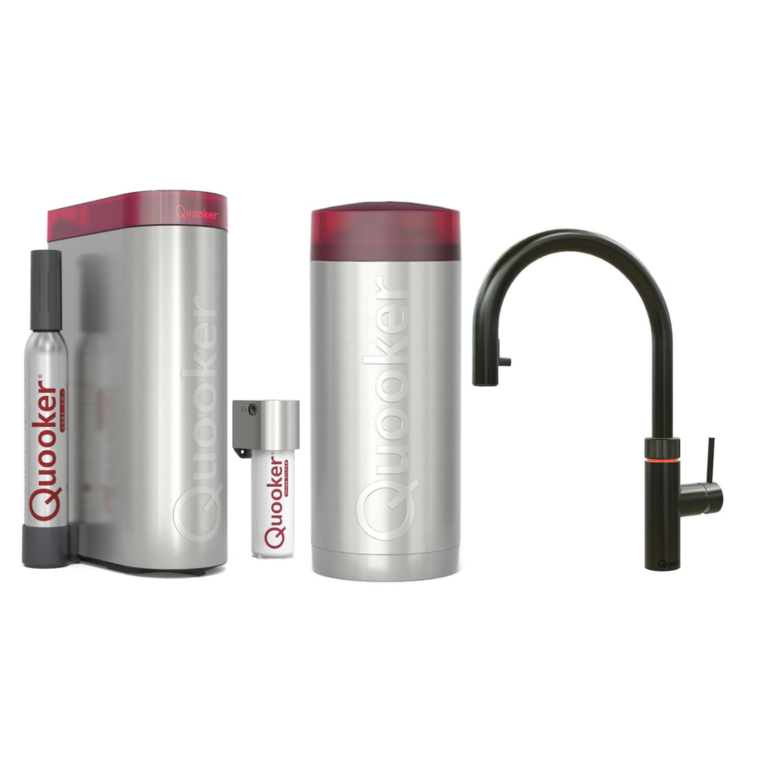 Quooker mit Reservoire COMBI und CUBE kochend Wasserhahn (Flex, Gunmetal) Flex Gunmetal, Flex Gunmet