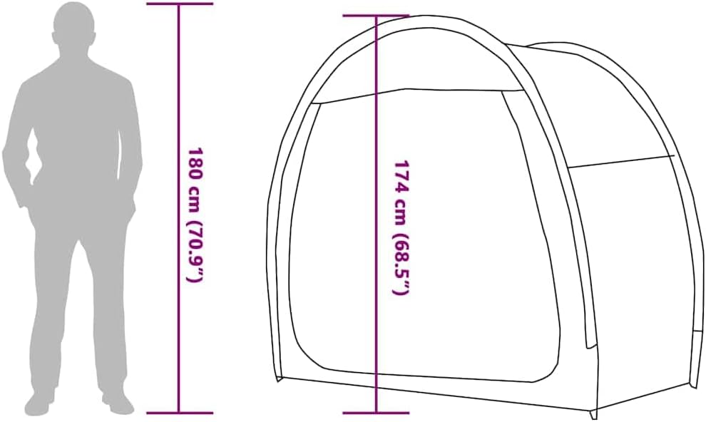 vidaXL Fahrradgarage mit Dach mit Speicher Grün 210 x 90 x 174 cm, Faltbares Zelt für Fahrräder, was