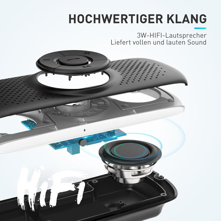 AGPTEK Freisprecheinrichtung für Auto, Bluetooth 5.0, integriertes Mikrofon, mit Clip für GPS, Musik