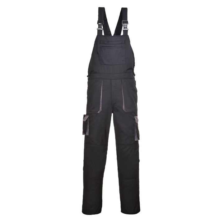 Portwest TX12 Herren Texo Kontrast Latzhose Arbeitslatzhose Schwarz XS, Schwarz XS