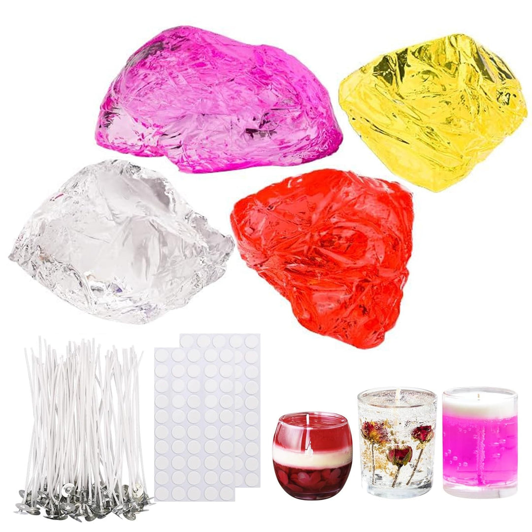 RANJIMA Gel Wachs Kerze Making Kit, Gelee Wachs DIY Kerze Machen Handgefertigte Material Crystal für