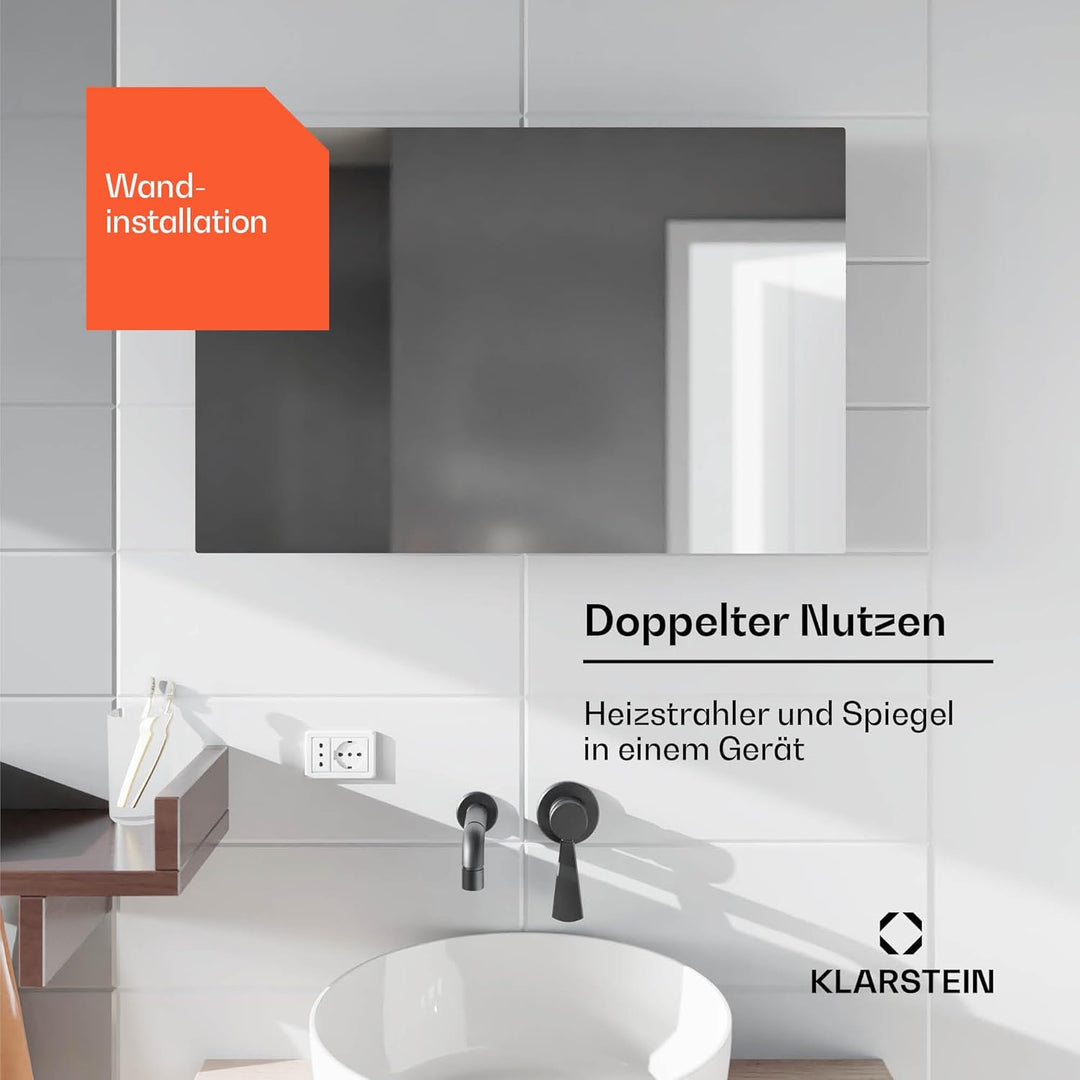 Klarstein Infrarotheizung mit Thermostat, 600W Elektroheizung, Smart Infrarotheizung zur Wandmontage