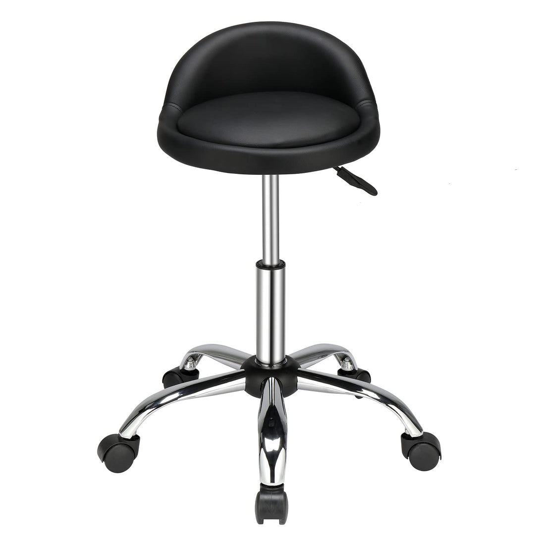 Bonnlo Rollhocker höhenverstellbar, Bürohocker mit Rückenlehne, Arbeitshocker 360° drehbar, Drehhock
