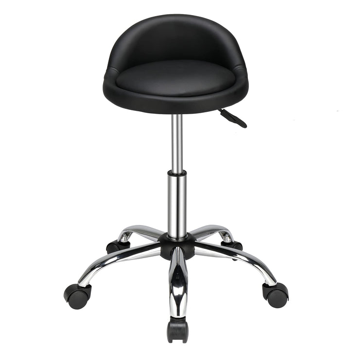 Bonnlo Rollhocker höhenverstellbar, Bürohocker mit Rückenlehne, Arbeitshocker 360° drehbar, Drehhock