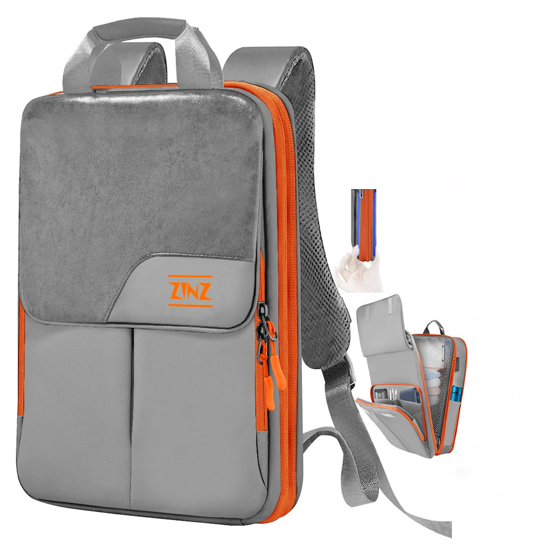 ZINZ Schlanker und Erweiterbarer Laptop-Rucksack 15,6 16 17 Zoll Reise-Business-Rucksack Regenfester