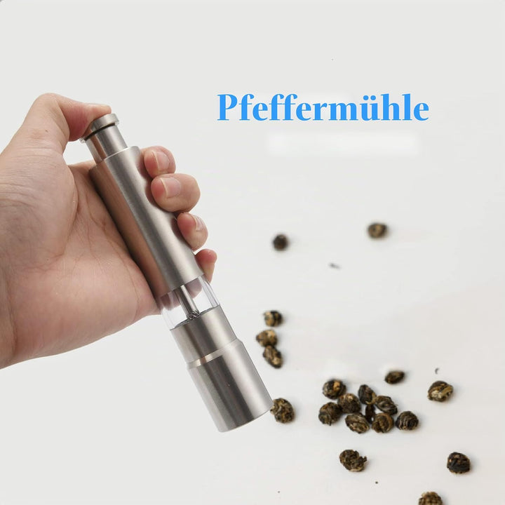 XIAOJUN 2-in-1 Mahlwerk-Set: 2 Schleifmaschinen und Pfeffermühlen-Set aus Edelstahl mit manueller Ta