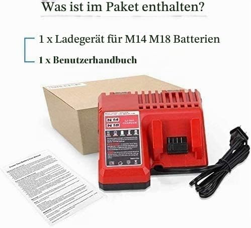 Ersatz Ladegerät für Milwaukee M18-18V M12, M18, 48-59-1806, 48-59-1840, Batterie Ladegerät Werkzeug