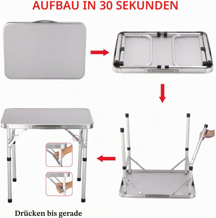60 cm grosser Klapptisch, tragbar, kleiner Camping-Picknicktisch, Garten, Outdoor, klappbarer Esstis