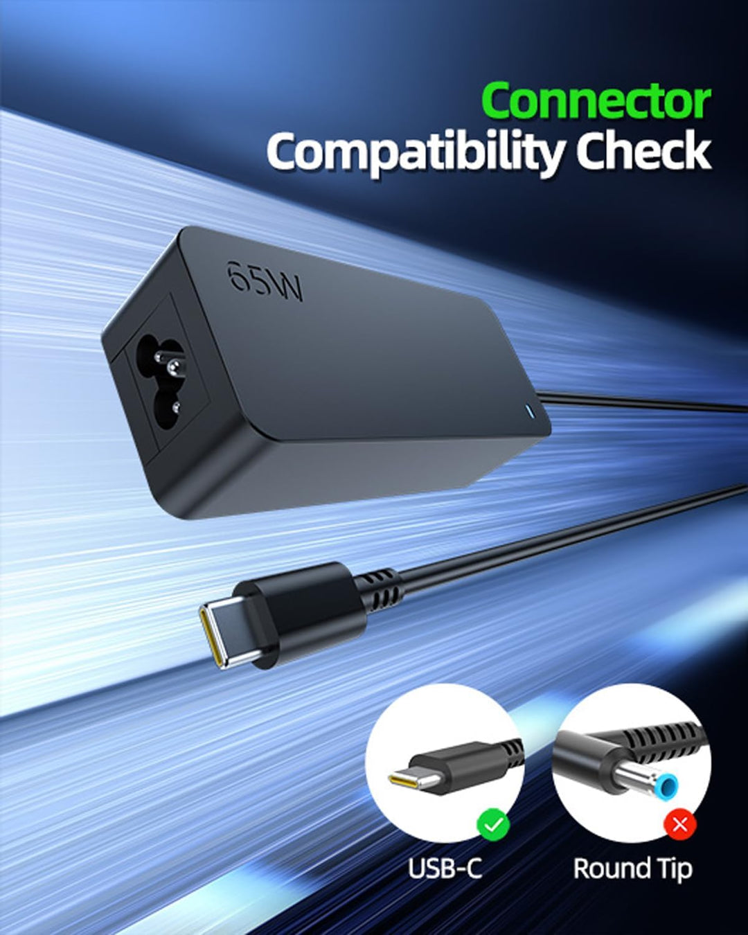 65W USB Typ C Netzteil Ladekabel Ladegerät Passend für HP Elitebook x360 1040 1030 830 Probook x360,