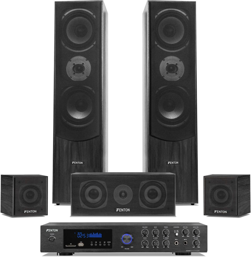 Fenton Home Cinema Surround Set met o.a. Bluetooth - 510W - Zwart