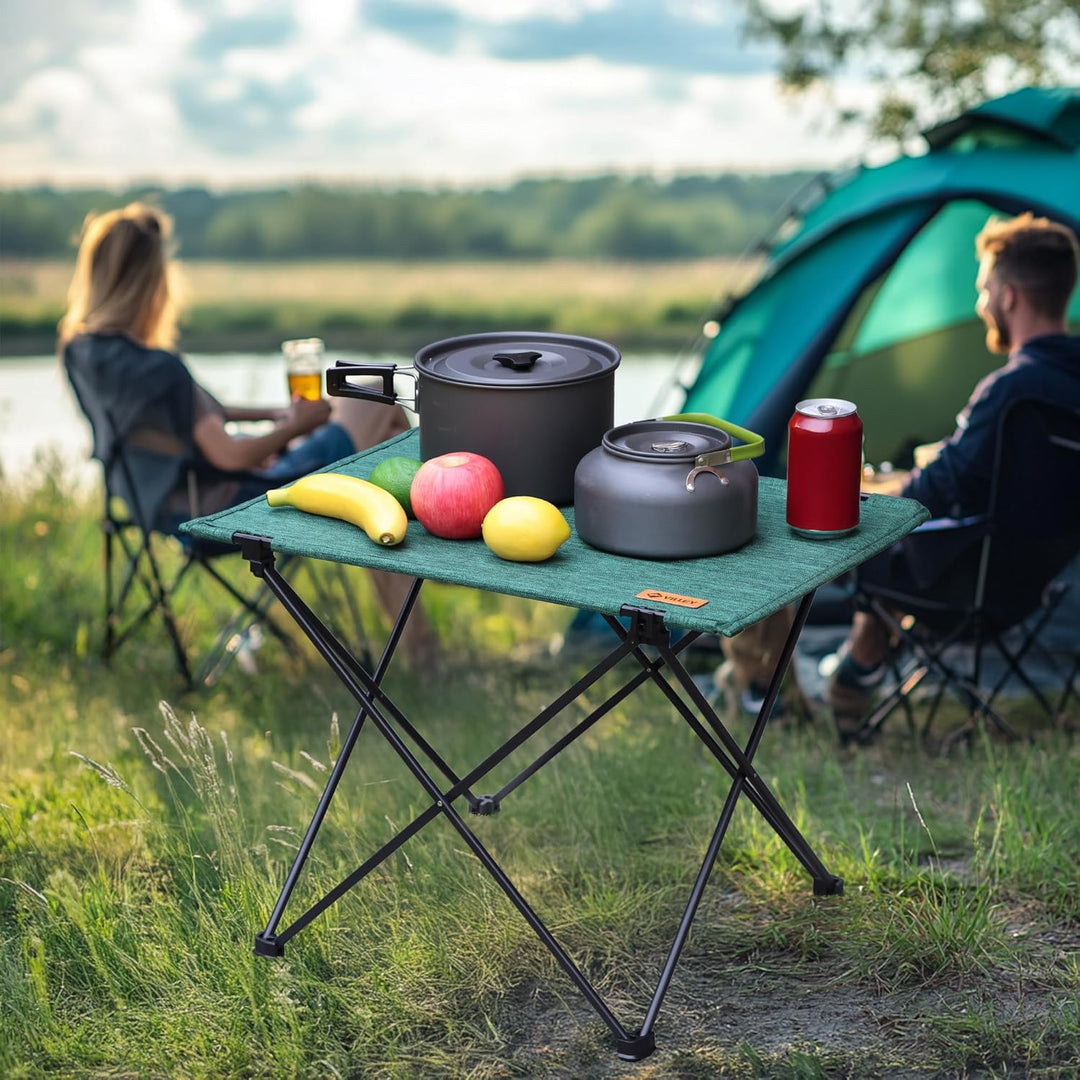 VILLEY Campingtisch Klappbar, Klapptisch Faltbar mit Aluminium und Oxford-Stoff, Kleiner Camping Fal