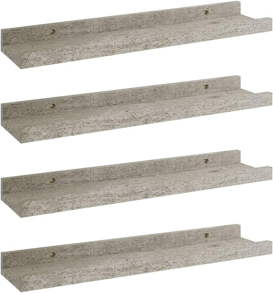 homiuse Wandregal 4 STK. Betongrau Wandregal Holz Wand BüCherregal Wand Regal Holz Wandregal KüChe K
