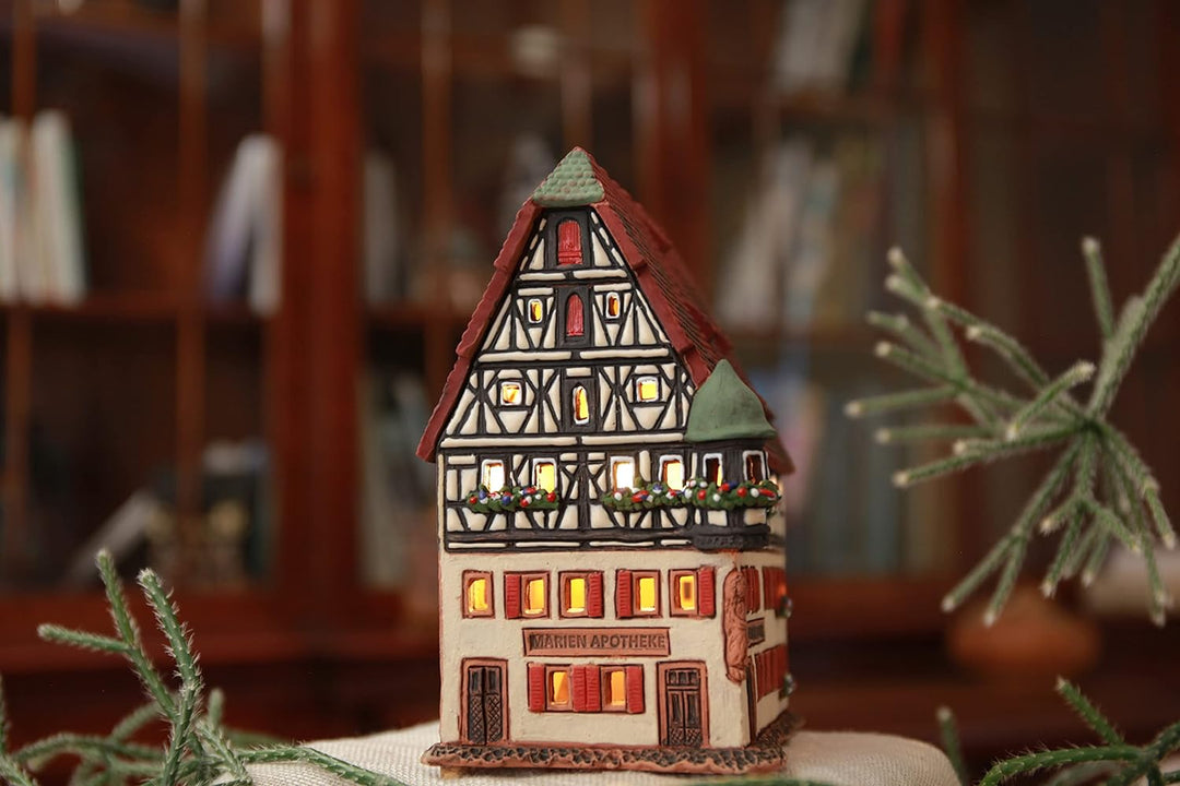 Midene Keramik Aroma Lichthaus, Teellichthalter, Künstlerisches Miniatur, Marien Apotheke in Rothenb