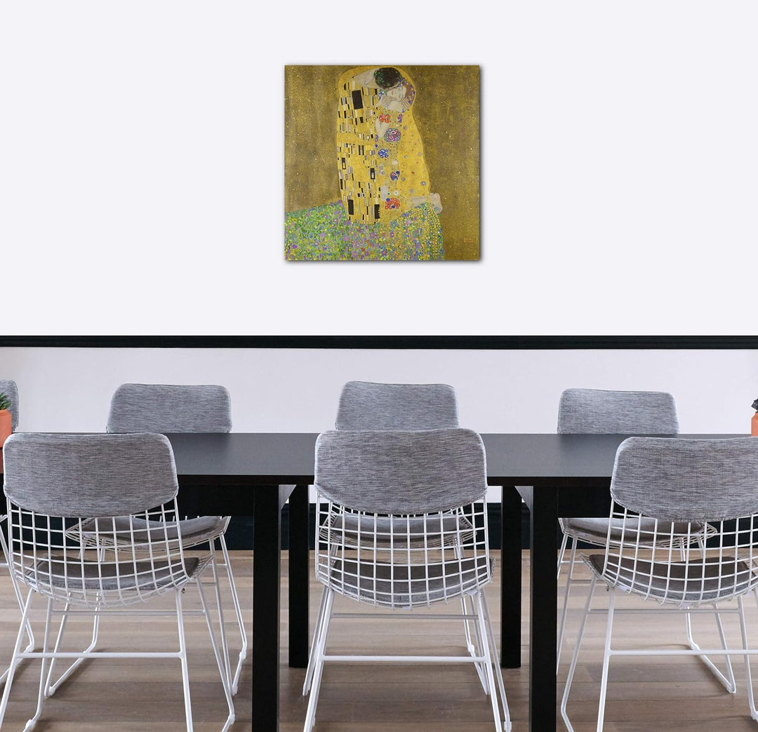 Printed Paintings Leinwand (70x70cm): Gustav Klimt - Der Kuss (1907-1908) 70x70 cm, 70x70 cm