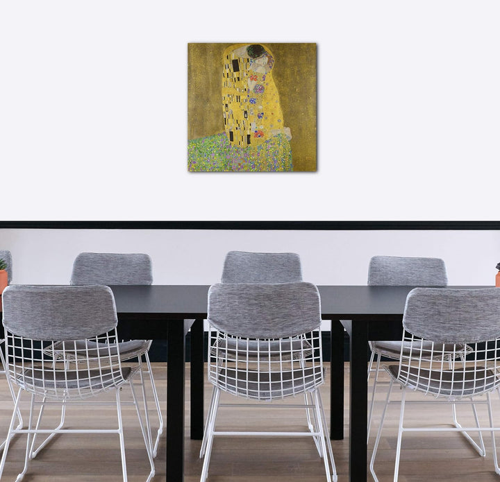 Printed Paintings Leinwand (60x60cm): Gustav Klimt - Der Kuss (1907-1908) 60x60 cm, 60x60 cm