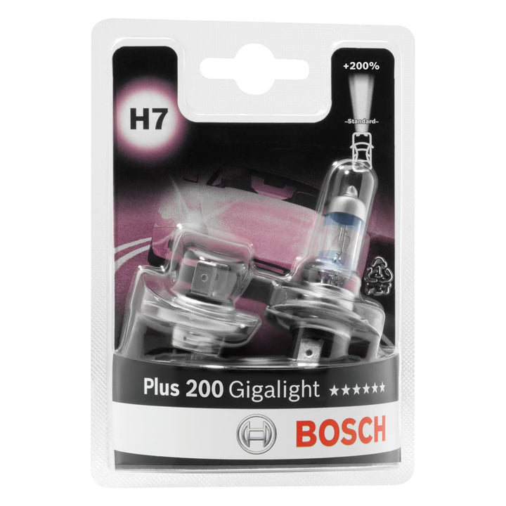 Bosch H7 Plus 200 Gigalight Lampen - 12 V 55 W PX26d - 2 Stücke 2er-Pack Plus 200 Gigalight, 2er-Pac