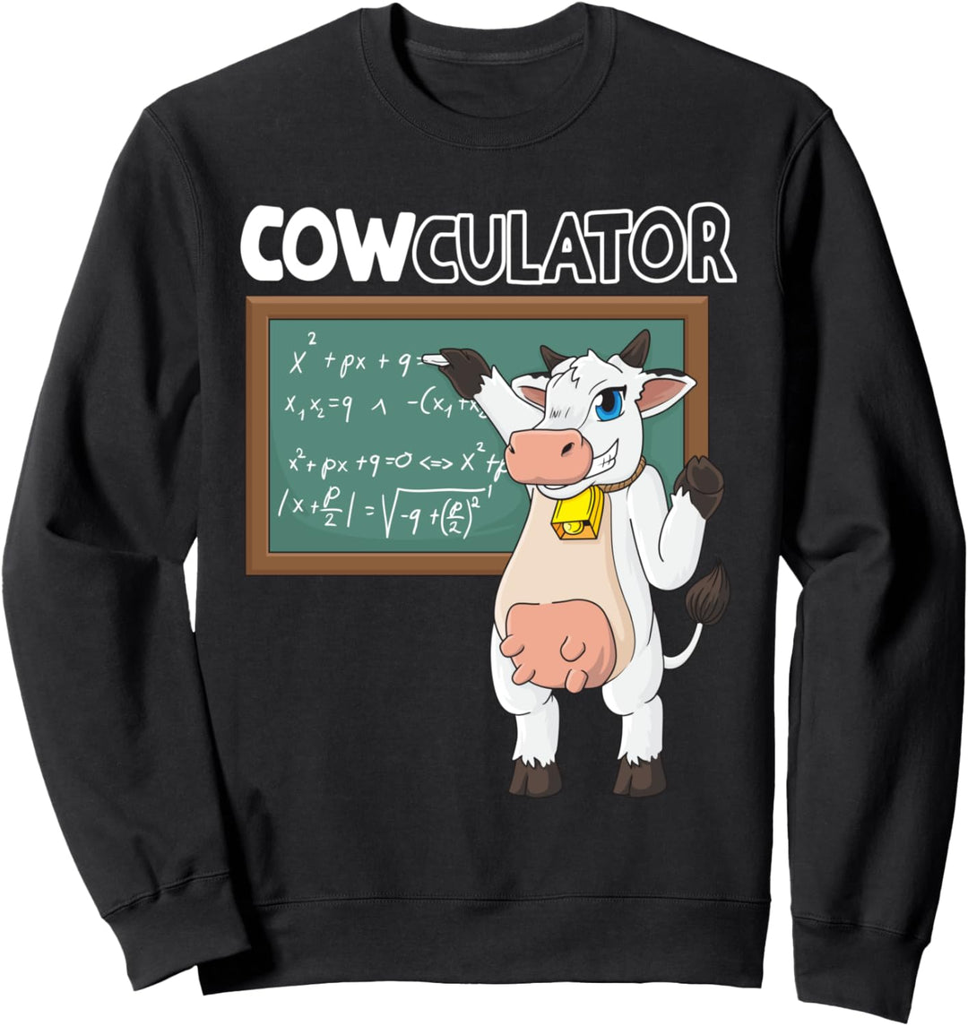 Cowculator Lustiges Mathe Kuh Taschenrechner Wortspiel Sweatshirt