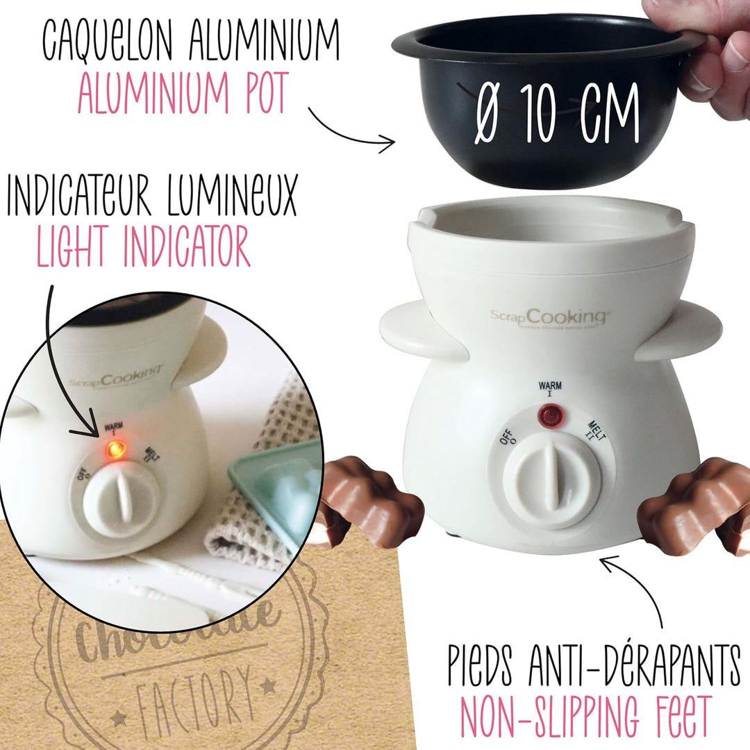 ScrapCooking - Chocolate Factory - Elektrisches Schokoladenfondue-Gerät - Für 2 bis 4 Personen - Sch