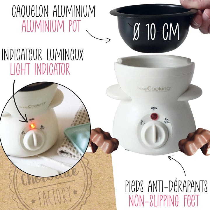 ScrapCooking - Chocolate Factory - Elektrisches Schokoladenfondue-Gerät - Für 2 bis 4 Personen - Sch