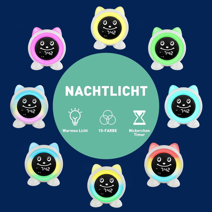 I·CODE Kinderwecker, Schlaftrainer Kinder mit Nachtlicht,Kinder Lichtwecker für Kleinkinder,Lernen v
