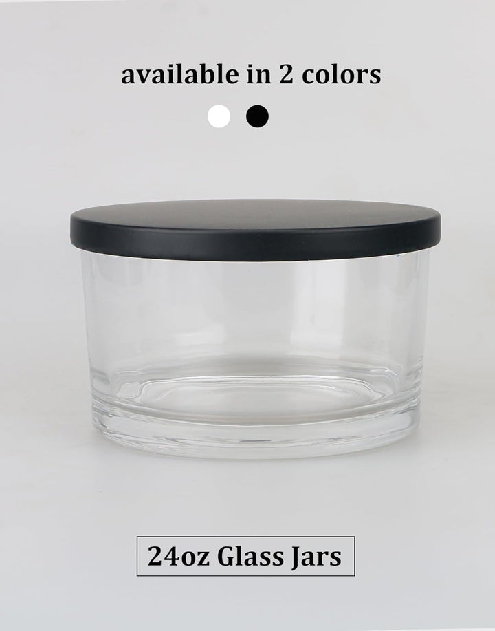 MILIVIXAY 6 x 680 ml Kerzengläser Mit Metalldeckel und Herstellungs-Kits - 3 Docht-Gläser, Leere Tra