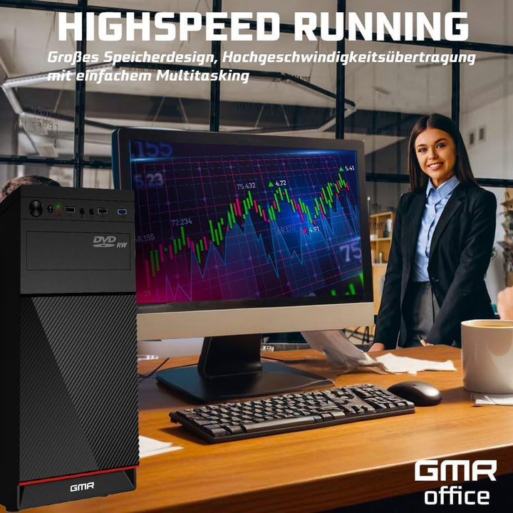 Desktop PC Mit Windows 11 Pro, Intel Core i7, 32GB RAM, 1024GB NVME SSD, 250 Watt Stromversorgung, H