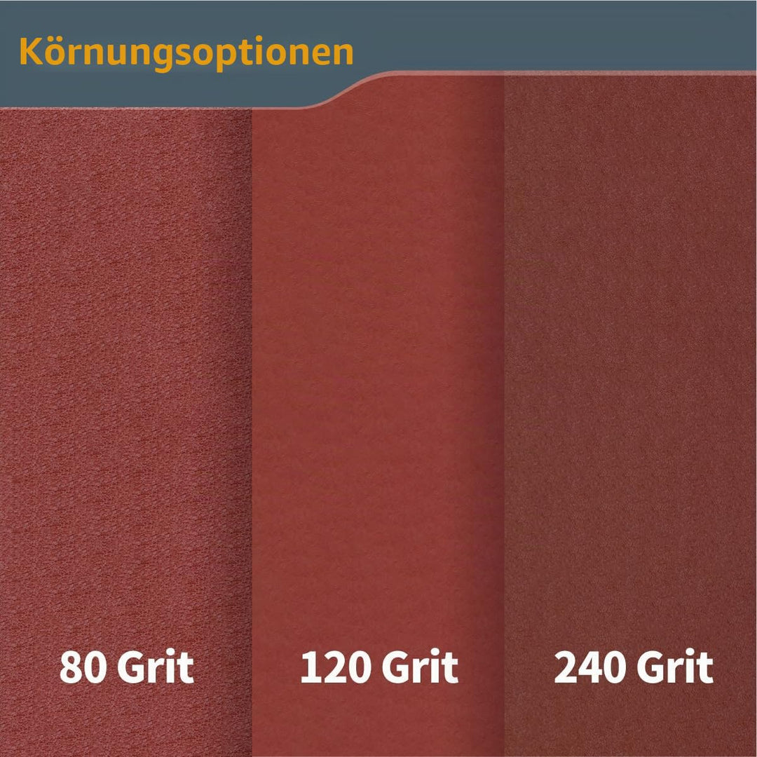 POWERTEC 11240 Schleifhülsen für Spindelschleifer in 6 Grössen mit verschiedenen Körnungen 80, 120,