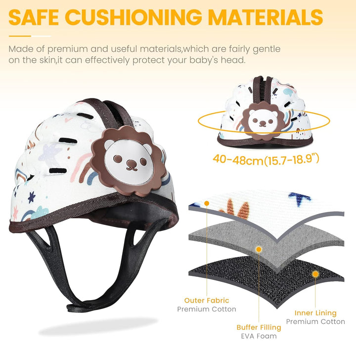 Orzbow Baby Helm,Atmungsaktiver Baby Kopfschutz zum Krabbeln und Gehen, Verstellbarer Baby Sicherhei