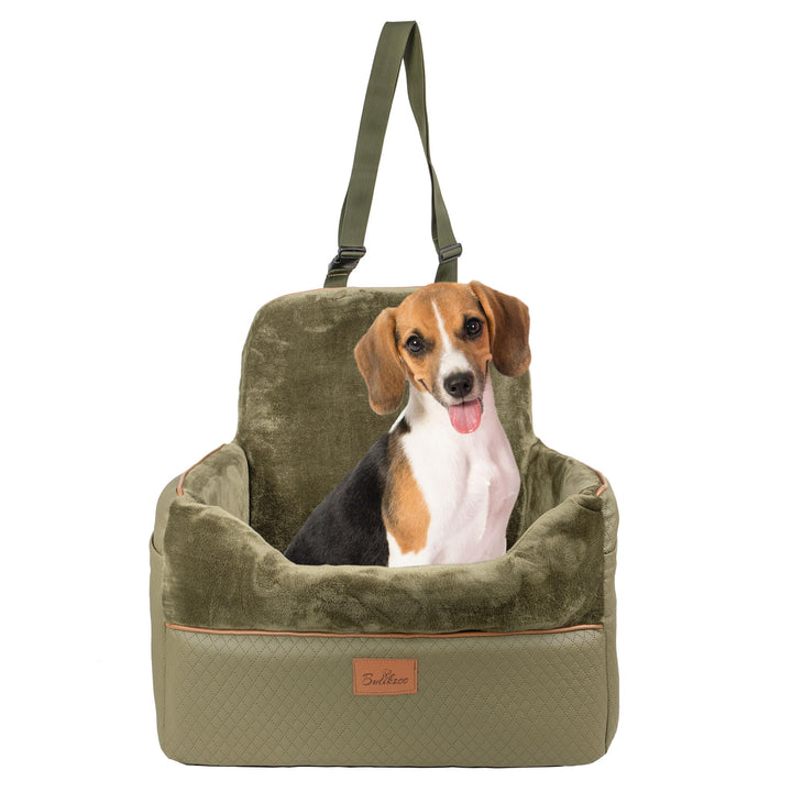 Luxus Hundeautositz – Bequemer Reisesitz für mittelgrosse Hunde, Hohe Sitzposition mit Sicherungsgur