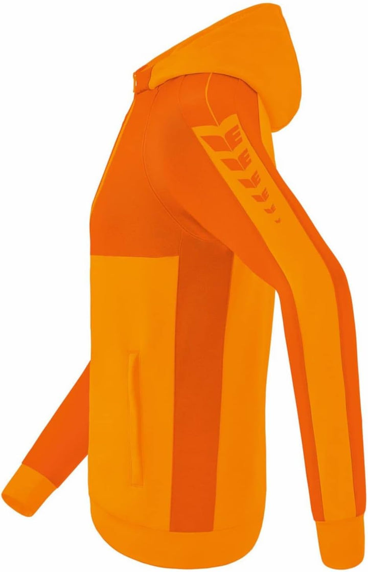 Erima Unisex Kinder Six Wings Trainingsjacke mit Kapuze 116 New Orange/Orange, 116 New Orange/Orange