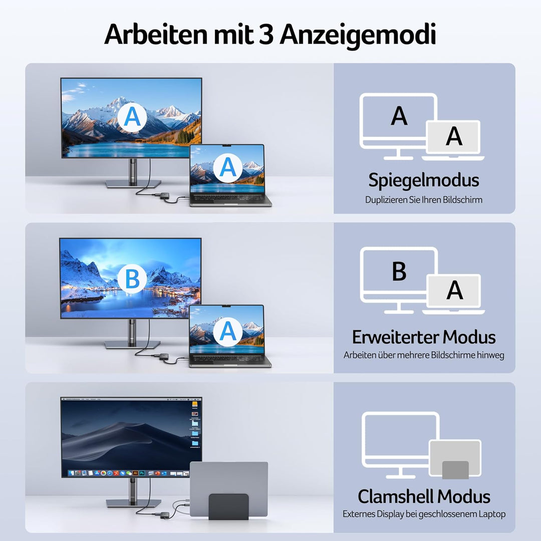 acer USB C Hub 5-in-1, 4K@60Hz USB C auf HDMI Adapter, USB-A+USB-C 5 Gbps Datenport, PD 100W, Multip