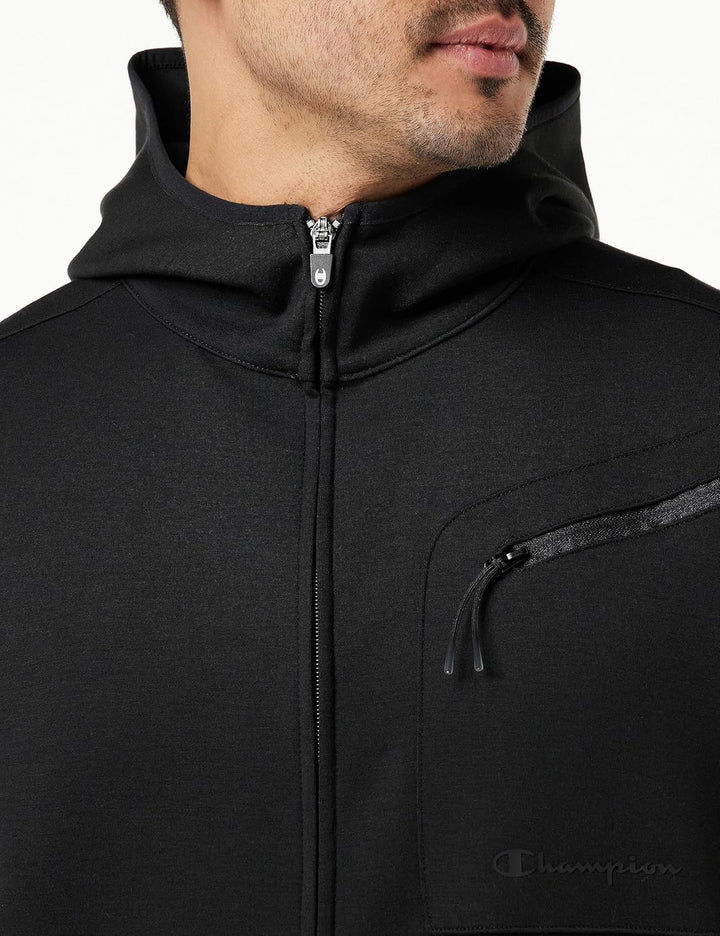 Champion Herren Legacy American Tech Poly-Baumwolle Interlock Full Zip Kapuzenpullover L Nero, L Ner