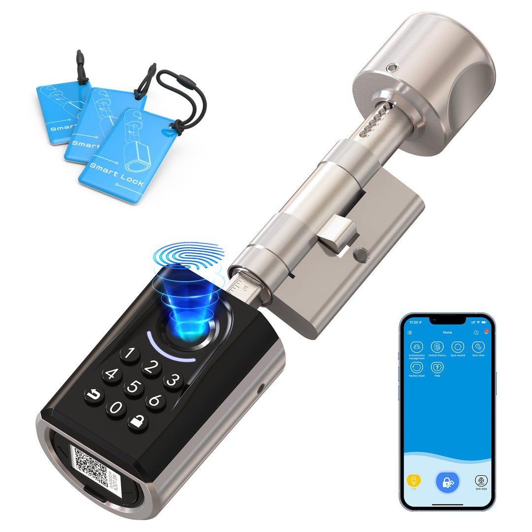 WELOCK ToucA51 Türschloss Fingerabdruck, Passcode Fingerabdruck Schloss Haustür, mit RFID-Karte App,