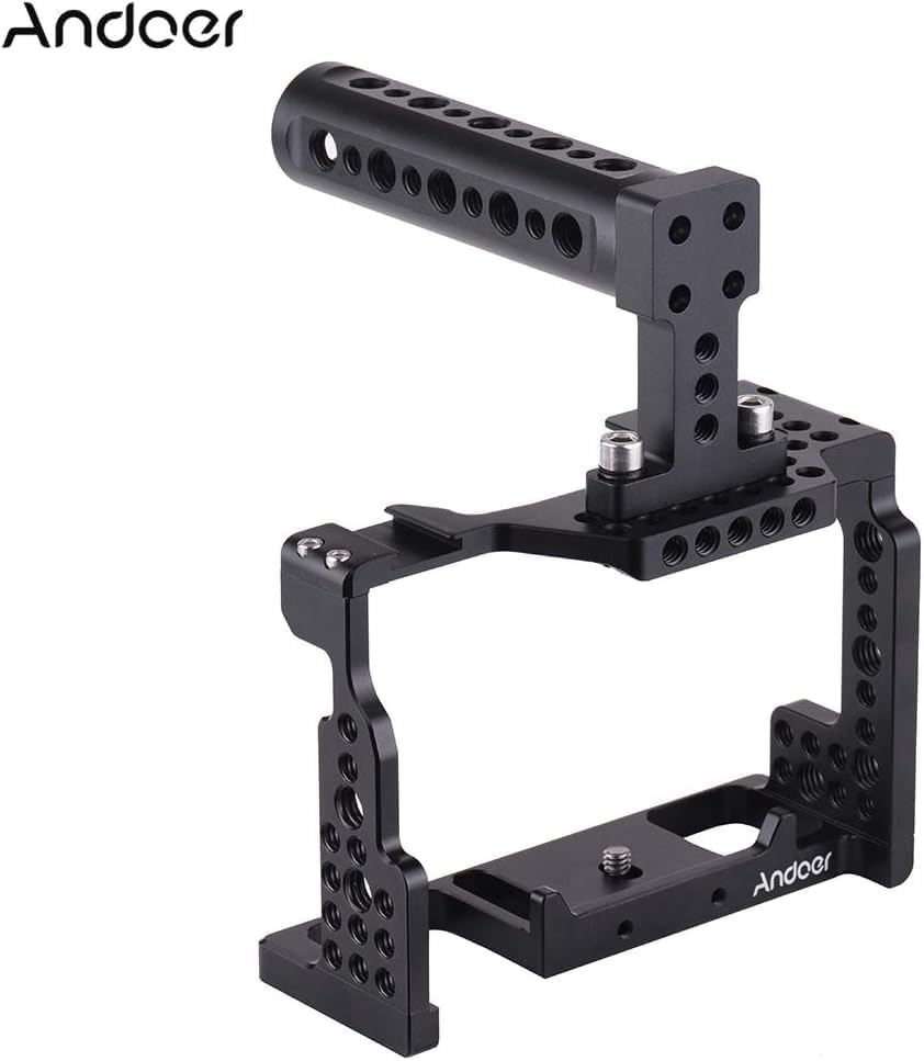 Andoer Camera Cage + Top-Griff-Kit Videofilm Filmherstellung Stabilisator Aluminiumlegierung mit kal
