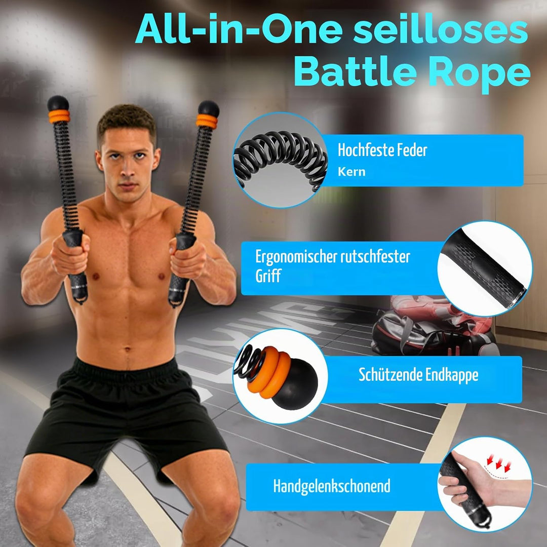 TOGETDREAM Ropeless Battle Ropes, Einstellbar Seillose Kampfseile Tragbare Gewichtete Seile Ohne Sei