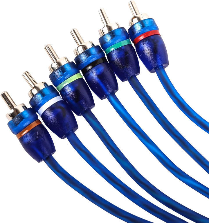 Skar Audio 17-Foot6-ChannelTwistedPairRCAInterconnectCableforPersonalComputer-SKAR6CH-RCA17 6 Channe