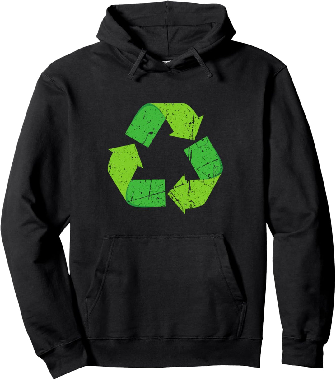 Retro Vintage Recycling Symbol Pullover Hoodie