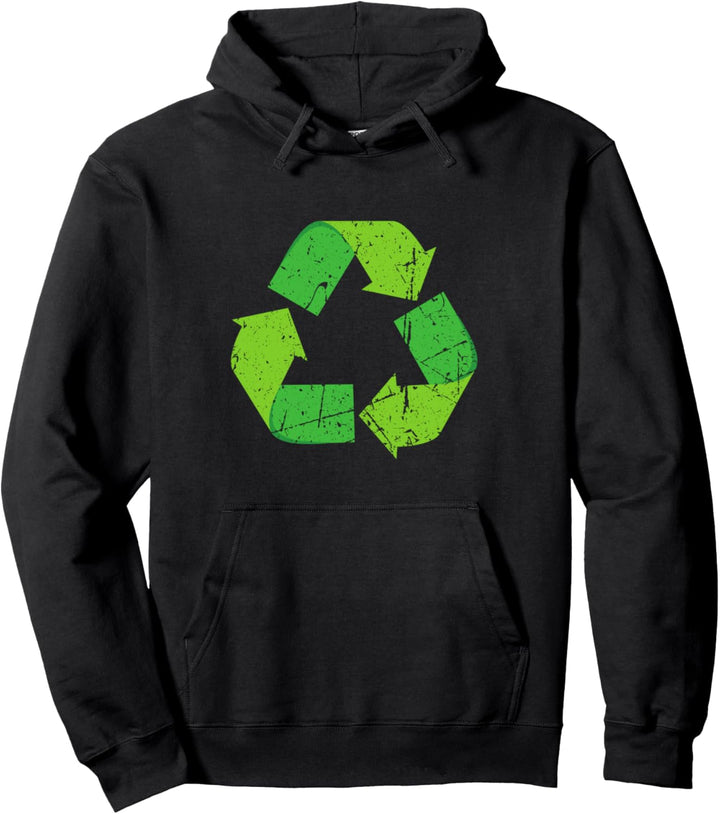 Retro Vintage Recycling Symbol Pullover Hoodie