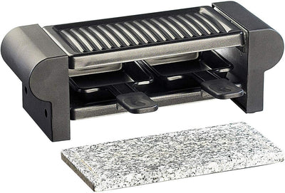 Rosenstein & Söhne Raclette Grill: Raclette für 2 Personen, mit Grillaufsatz und heissem Stein, 350