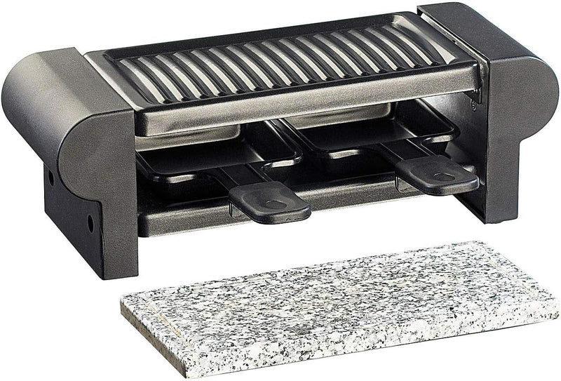Rosenstein & Söhne Raclette Grill: Raclette für 2 Personen, mit Grillaufsatz und heissem Stein, 350