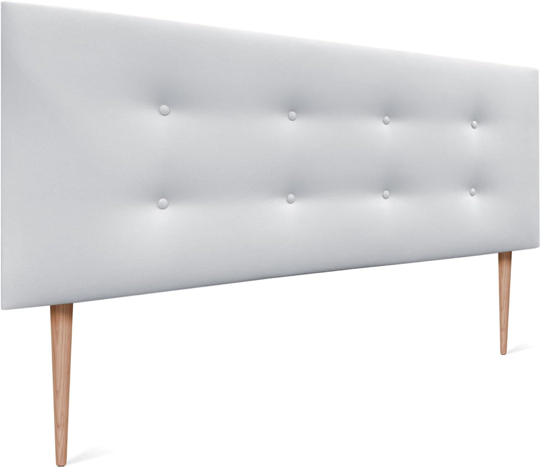 DHOME Kunstleder oder Stoff Kopfteil AQUALINE Pro mit 2 Reihen von Schaltflächen und Füssen gepolste